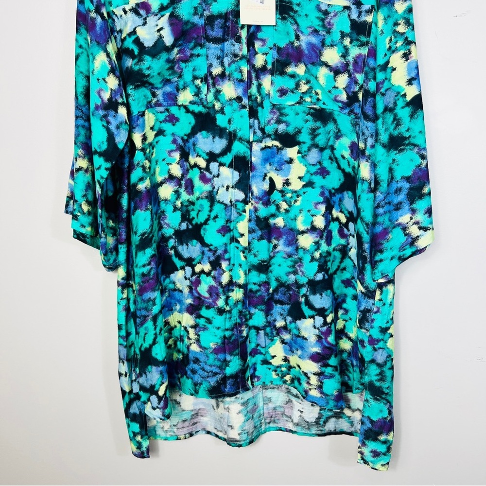 NWT Simple Wish Vibrant Blue Multicolor Tunic dress women size EU 46 Xl/ XXL - Picture 4 of 14